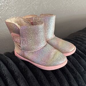UGG Kids Sparkly Boots - Pink and Silver size 7c